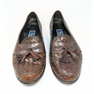 BRAGANO for COLE HAAN Men's Size 10 W Brown Woven Toe Tassel Loafers Shoes wide